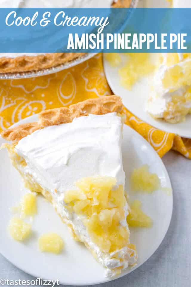 A unique pie recipe from an old Amish cookbook. This Amish Pineapple Pie is a creamy, cool sweet treat that won't heat up your kitchen!