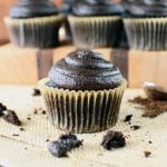 These whole grain chocolate cupcakes are so moist you'd never believe they were whole grain! Topped with amazing dark chocolate peanut butter frosting.