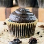 chocolate cupcake with chocolate frosting