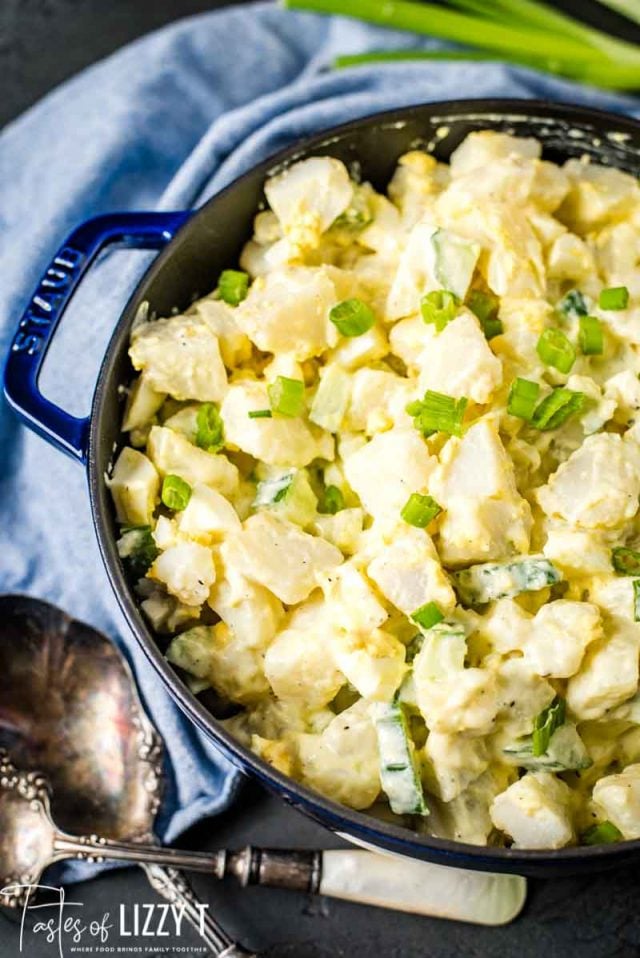 pan with potato salad