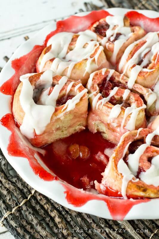 In under 1 hour, you'll be enjoying these classic Amish Cherry Rolls. Soft, sweet dough stuffed with tart cherries is topped with a light almond glaze.