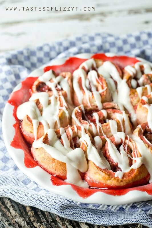 In under 1 hour, you'll be enjoying these classic Amish Cherry Rolls. Soft, sweet dough stuffed with tart cherries is topped with a light almond glaze.