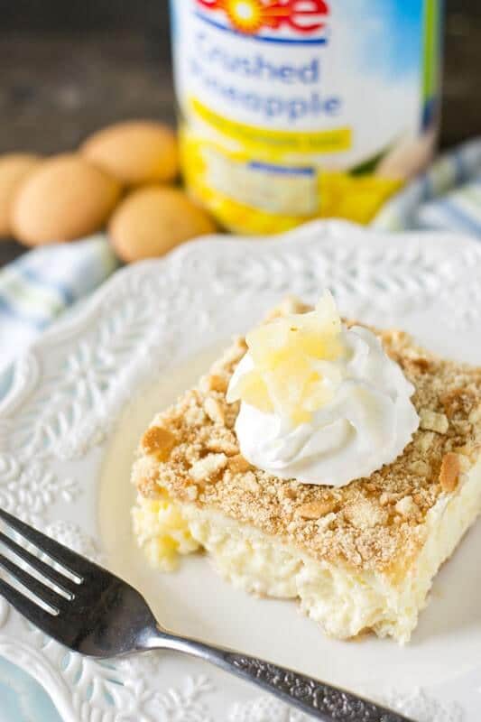 Looking for a light, refreshing, no-bake dessert? This frozen pineapple torte has vanilla wafer crumbs that surround a lightly sweetened, creamy custard filling.