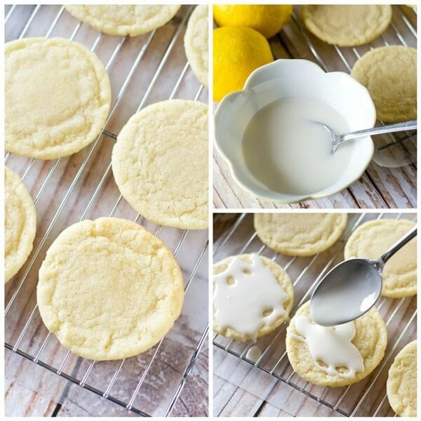 Lemon Sugar Cookies by Tastes of Lizzy T. Light, tangy, crisp on the outside, chewy on the inside, soft sugar cookies with a lemon glaze drizzle. Better than a bakery!