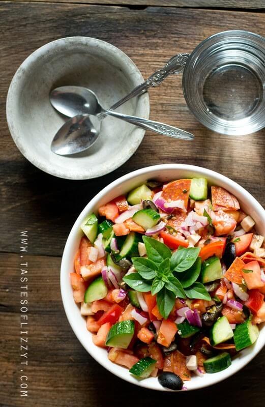 Use your garden tomatoes and cucumbers in this Paleo Antipasto Salad where fresh vegetables take center stage. Veggies are tossed in a simple, sugar free Italian marinade.