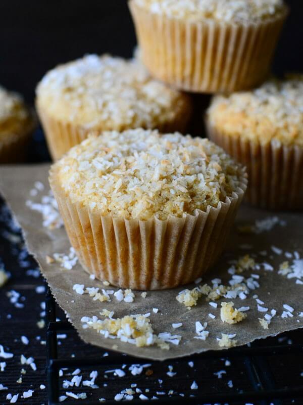 These whole wheat coconut muffins are 100 percent whole wheat, but they are still tender and moist.