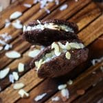 Almond Joy Brownie Cookie Sandwich Stuffed with Coconut Almond Filling