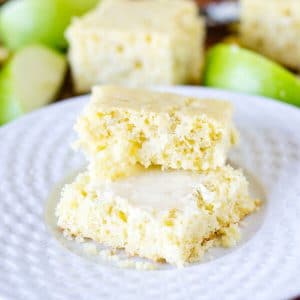 slices of homemade apple cornbread on a plate - this is one of the best apple recipes to make during apple picking season!