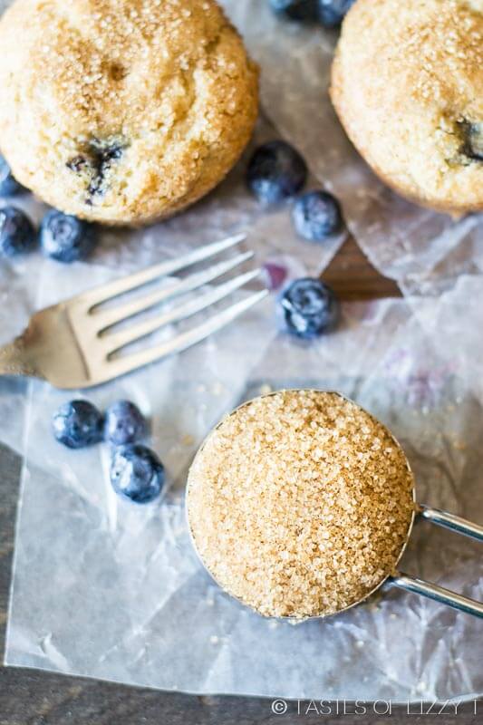 From scratch blueberry muffins kept extra moist with brown sugar. Perfectly light and fluffy with a deep, sweet flavor.