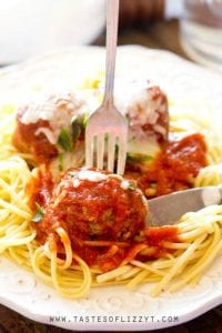 Classic spaghetti dinner with homemade Italian meatballs