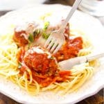 Homemade Italian Meatballs with ground beef, bread crumbs and parmesan cheese