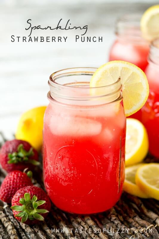 Quick and refreshing, this Sparkling Strawberry Punch is festive and can be served at showers, picnics, on holidays, or just on a hot summer, afternoon.