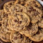 plate of bakery style chocolate chip cookies