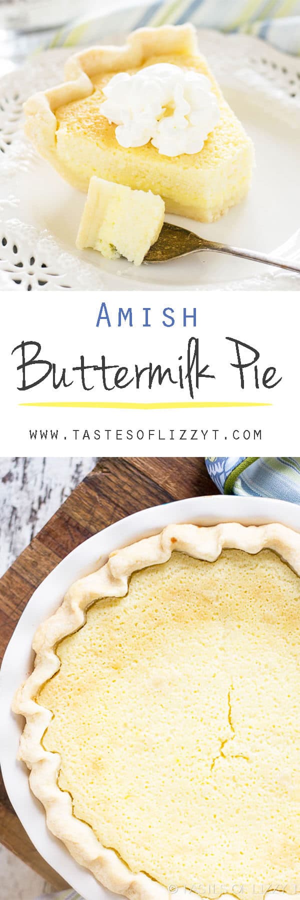 This smooth, custard-like Amish Buttermilk Pie is a unique recipe with a sweet, fresh flavor. If you like sweet & tangy, this is the dessert recipe for you! Amish Buttermilk Pie {Old Fashioned Recipe for a Unique Pie}
