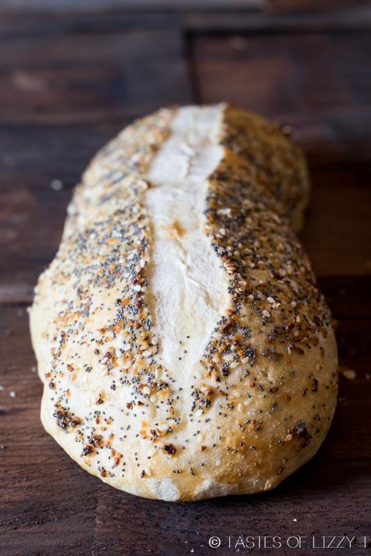 Classic, homemade Italian bread dressed up with an "everything", 4 ingredient spice rub. This bread rises in the refrigerator overnight.