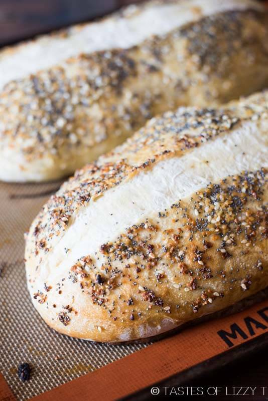 Classic, homemade Italian bread dressed up with an "everything", 4 ingredient spice rub. This bread rises in the refrigerator overnight.