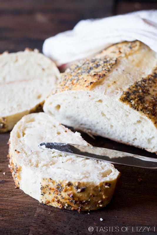 Classic, homemade Italian bread dressed up with an "everything", 4 ingredient spice rub. This bread rises in the refrigerator overnight.