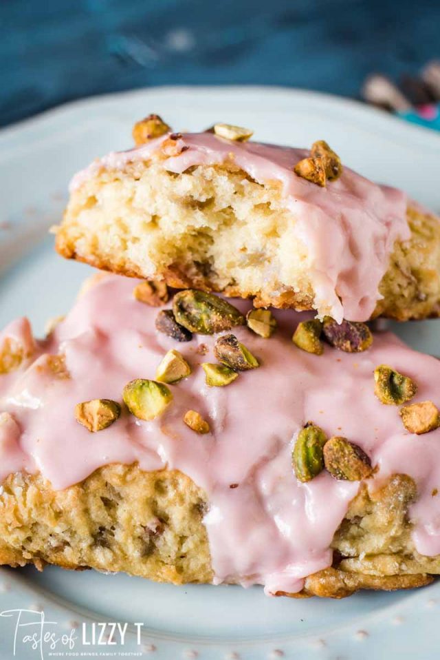 scones with glaze on a plate