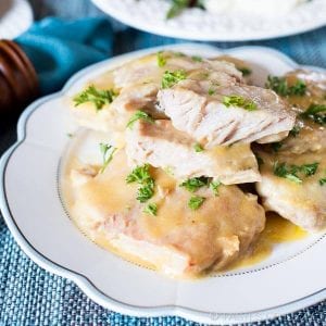 pork chops with chicken gravy