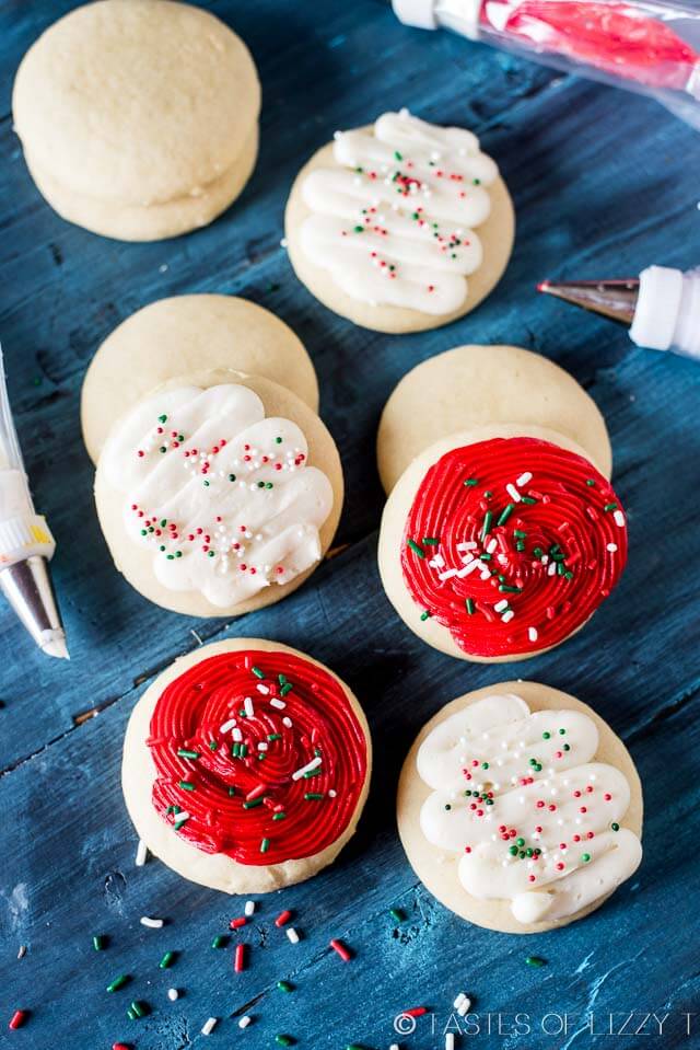 Thick, soft, buttermilk sugar cookies are the best cutout cookies. Similar to lofthouse cookies, these are perfect with a dollop of buttercream frosting.