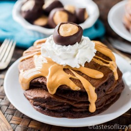 stack of chocolate pancakes
