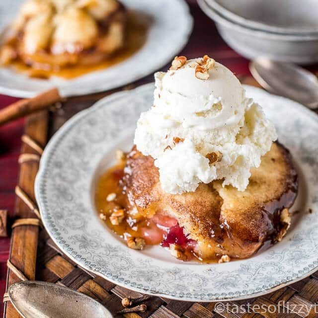 cranberry apple dumplings on a plate