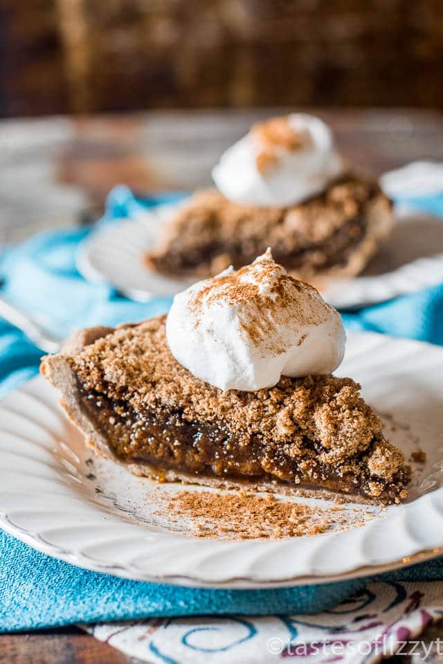 Quakertown Molasses Crumb Pie is an old-fashioned recipe that is similar to shoo-fly pie. Rich, gooey molasses filling baked with a crumb topping.