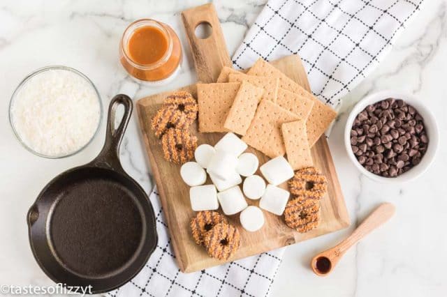 ingredients for coconut smores dip