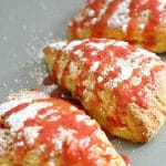 Lemon Scones with Strawberry Glaze