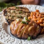 grilled baked potato with onions