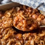 Just 8 ingredients make up this homemade Three Bean Baked Beans casserole. It's a perfect side dish recipe for your picnic or potluck. And...bacon!