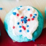 Patriotic Cake Mix Jello Cookies. A wonderful combination of a boxed cake mix and Jell-O. These are so simple and fun to decorate for the 4th of July!