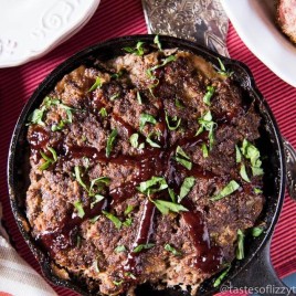 A classic Amish recipe. Just 7 ingredients in this easy skillet meatloaf with the tangy flavor of barbecue sauce. Decorate the top like a wagon wheel!