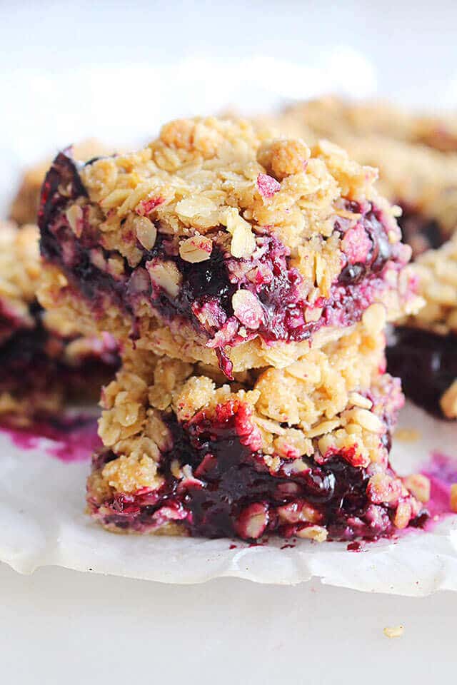Blueberry Crumble Bars with Buttery Oatmeal Crust & Topping