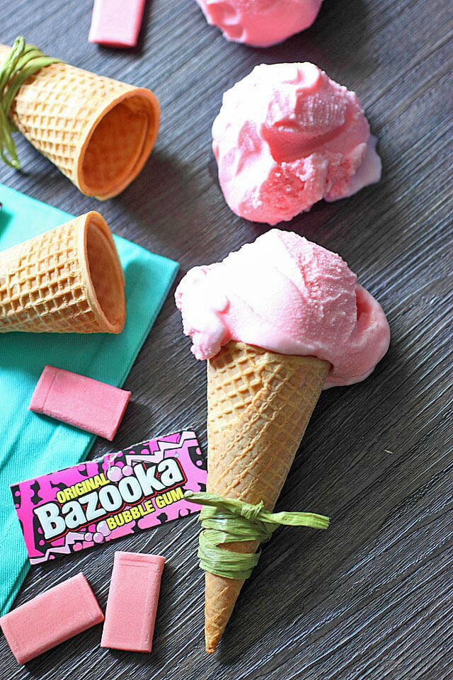 Bubblegum Ice Cream Recipe Easy Homemade Dessert With Bazooka