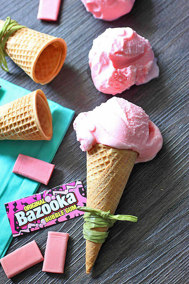 Bubblegum Ice Cream Recipe {Easy Homemade Dessert with Bazooka}