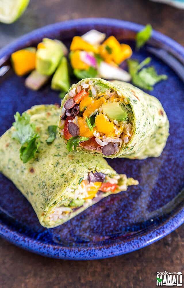 vegetarian-burritos-with-rice-beans-mango-avocado-salsa