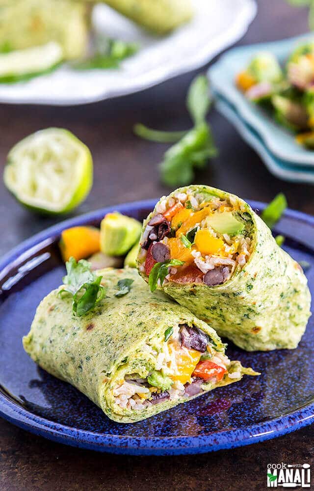 vegetarian-burritos-with-rice-beans-mango-avocado-salsa