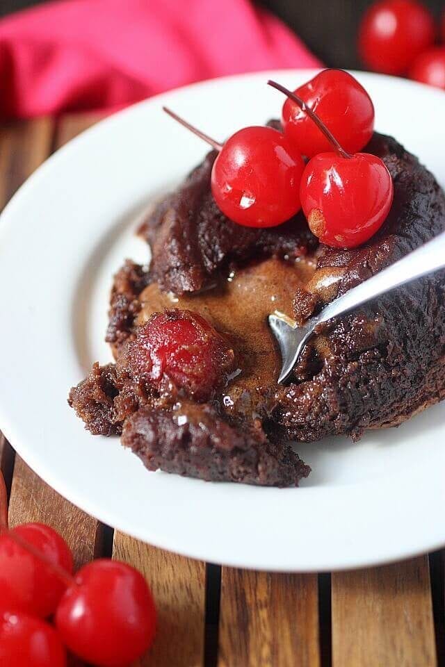 Molten Lava Cake Recipe with Chocolate Covered Cherries
