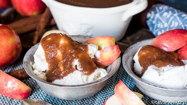 apple butter over ice cream