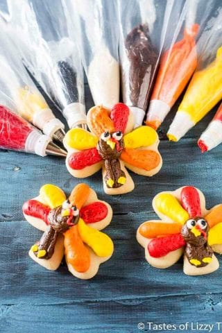 Turkey Cookies for Thanksgiving {Cut Out Cookies with Buttercream }