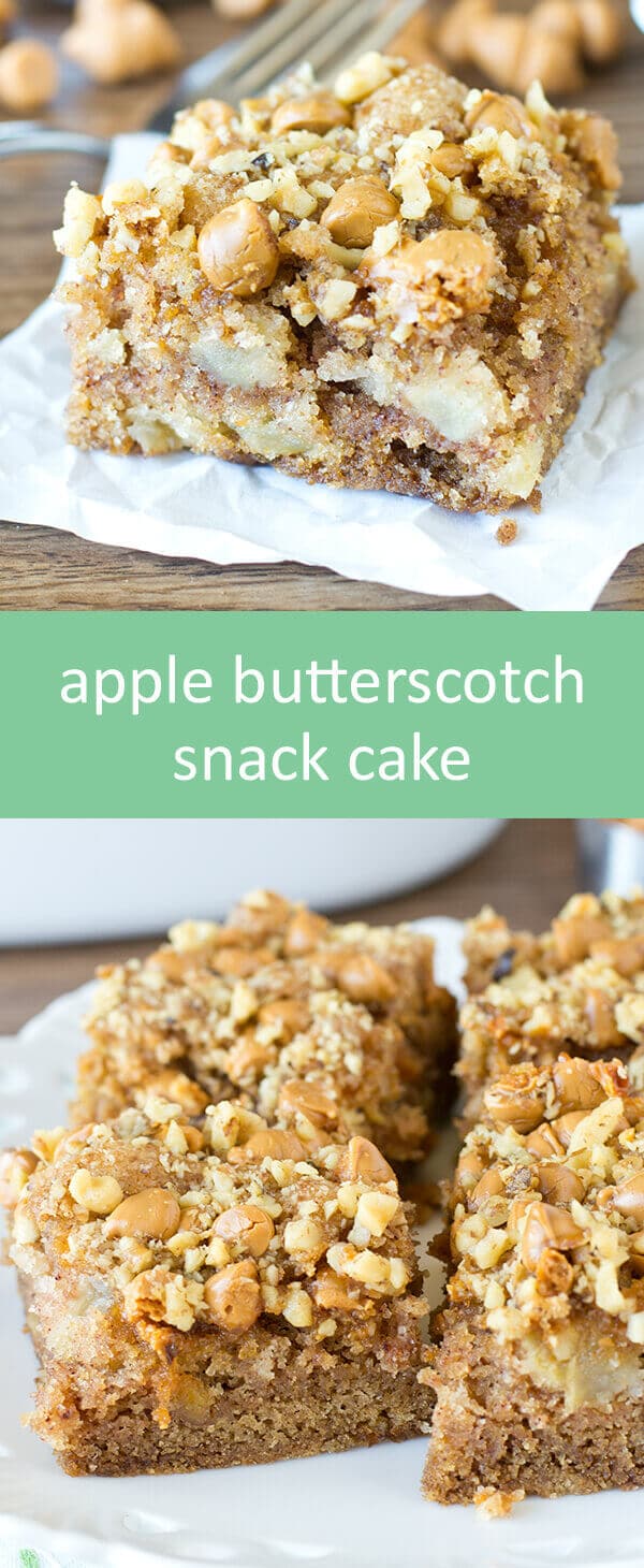 Serve up this moist Apple Butterscotch Snack Cake for a special fall treat. The apple, nut and butterscotch flavors blend together in an amazing way!