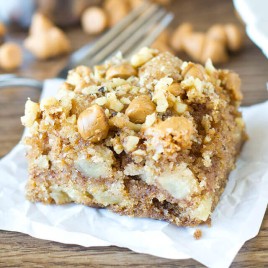 cleave of apple butterscotch snack cake  Apple Butterscotch Snack Cake apple butterscotch cake 2 268x268