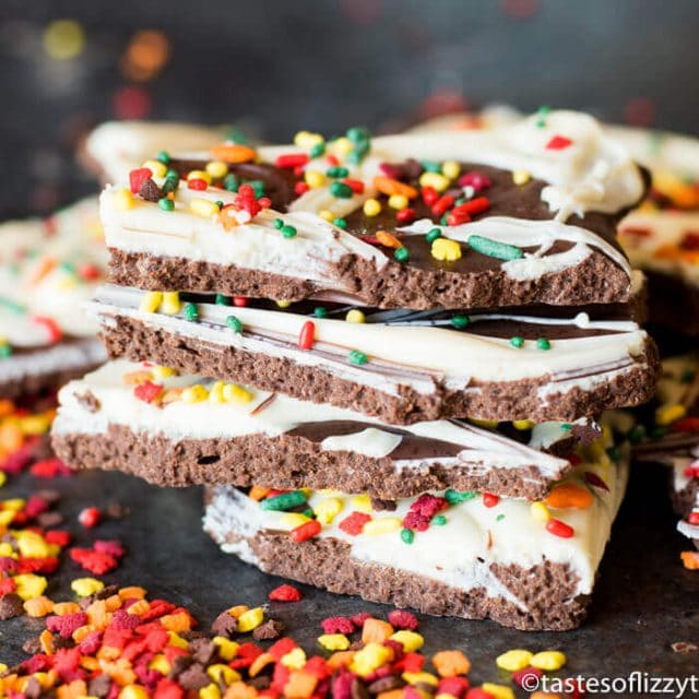 If you like brownie batter, whip up this quick chocolate and white chocolate brownie batter bark. No bake and just 3 ingredients.