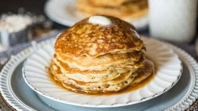 stack of oatmeal pancakes