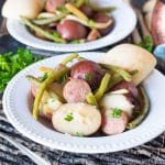 Slow Cooker Sausage, Green Beans and Potatoes makes an easy main dish recipe with simple flavors that that will satisfy the hunger of the whole family.