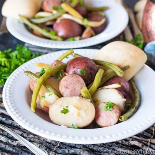 Slow Cooker Sausage, Green Beans and Potatoes