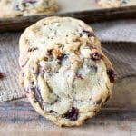 bakery style cookies with cranberries almonds and chocolate chips
