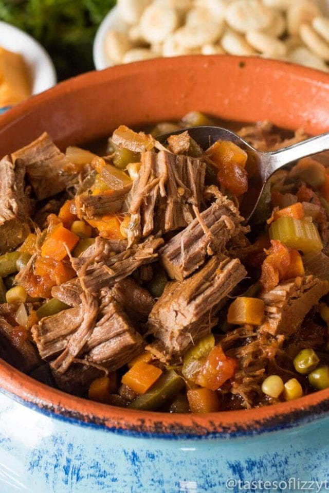 Slow Cooker Vegetable Soup {Made With Roast Beef}