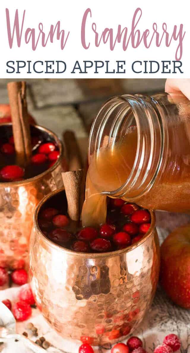 apple spiced cider pouring into a cup